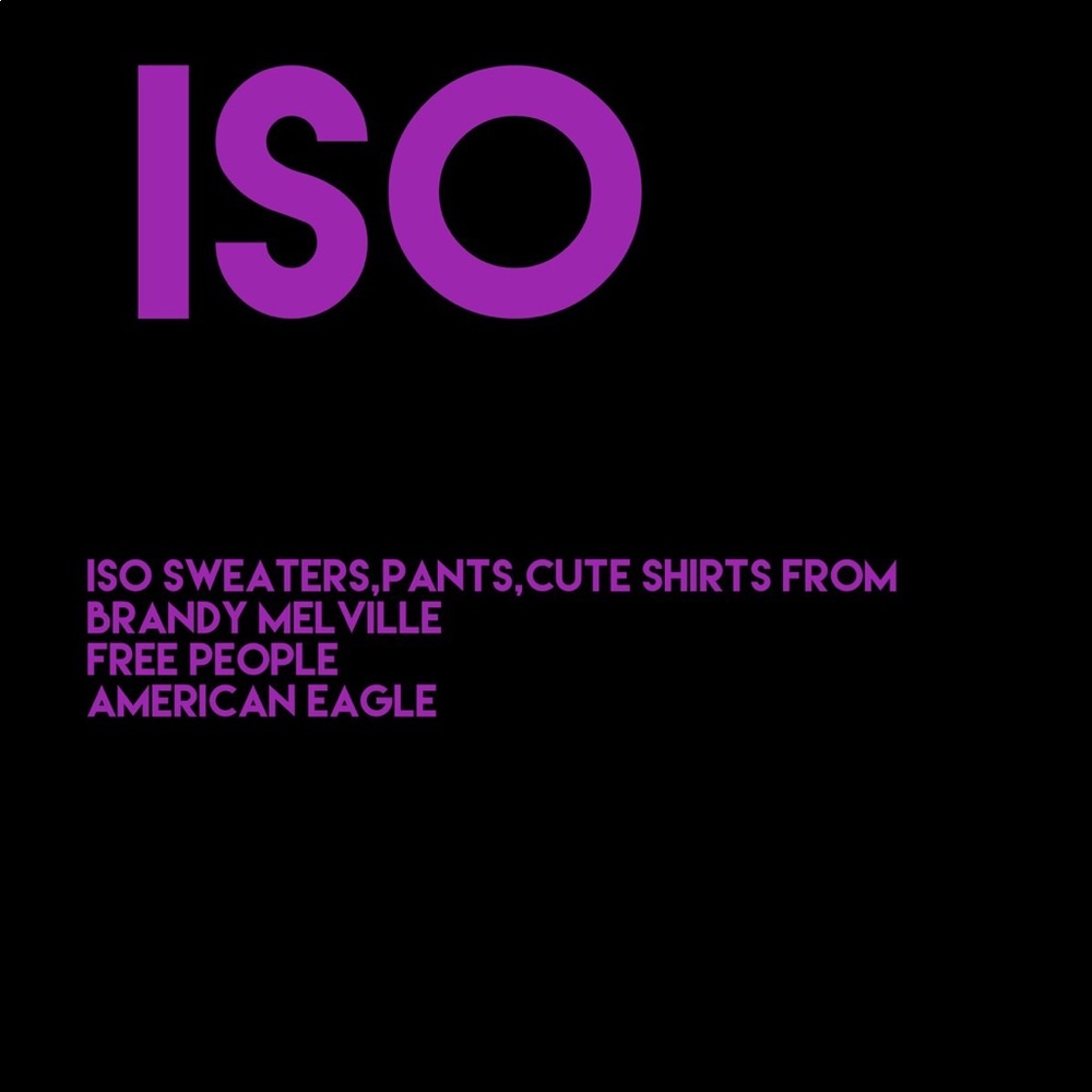 ISO CLOTHING FROM FREE PEOPLE & BRANDY MELV